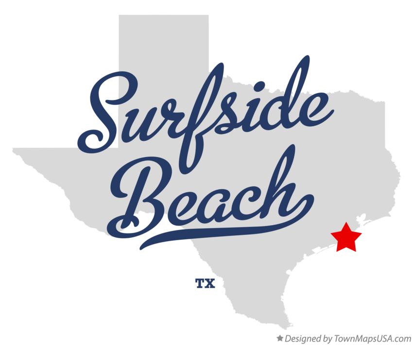 Map of Surfside Beach Texas TX