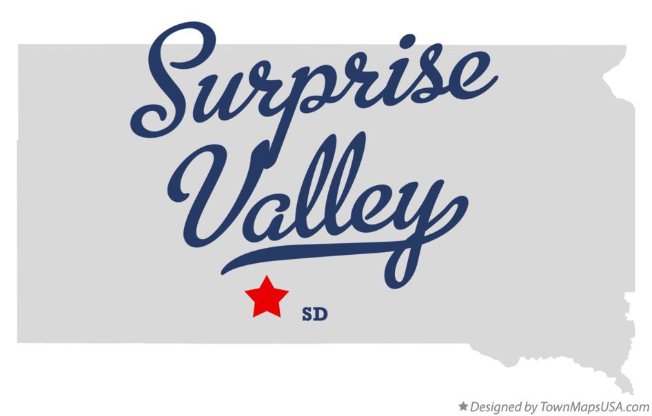 Map of Surprise Valley South Dakota SD