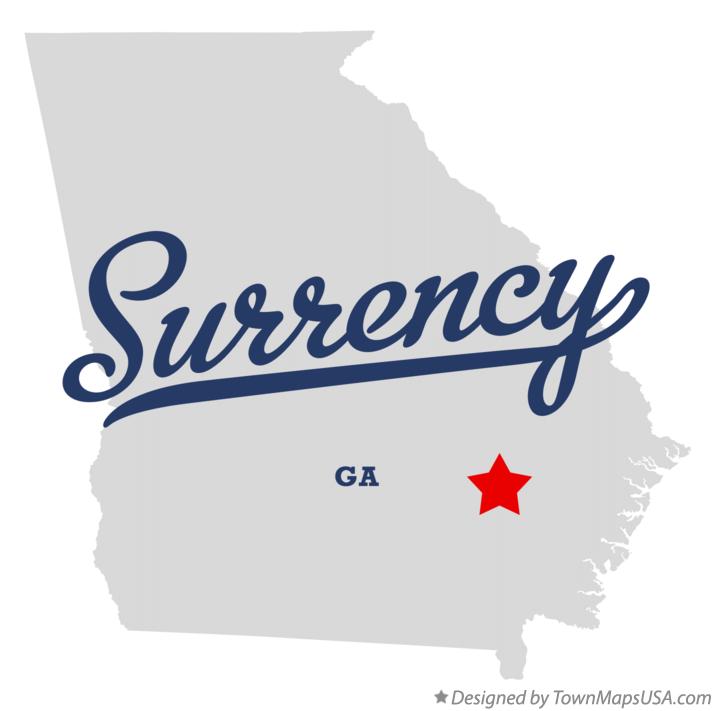 Map of Surrency Georgia GA