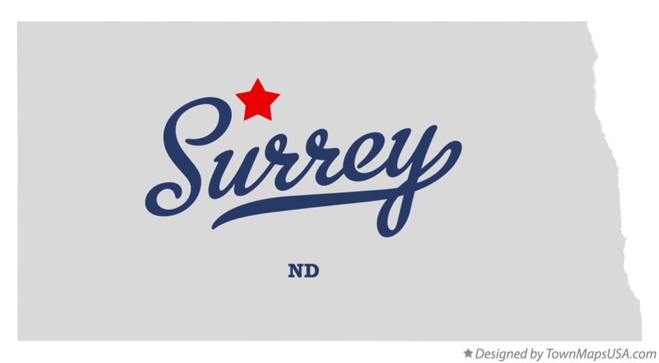 Map of Surrey North Dakota ND