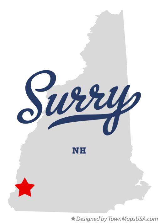 Map of Surry New Hampshire NH