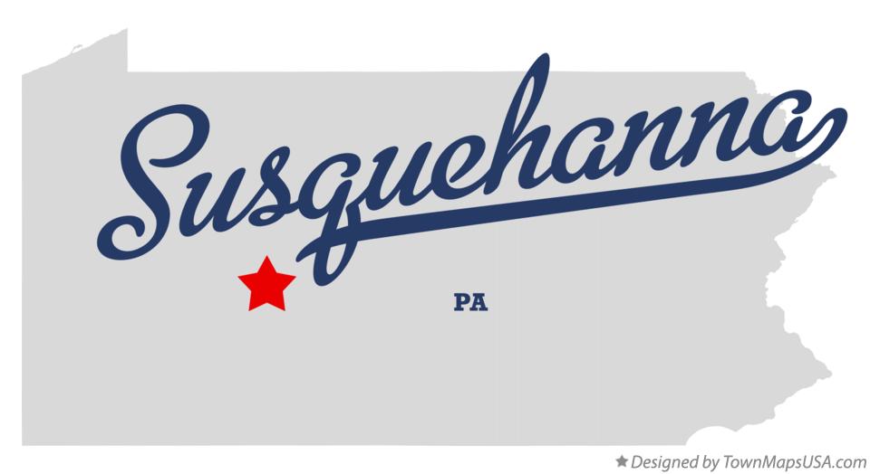 Map of Susquehanna Pennsylvania PA