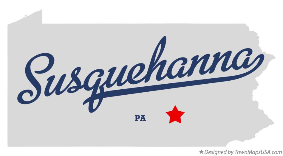 Map of Susquehanna Pennsylvania PA