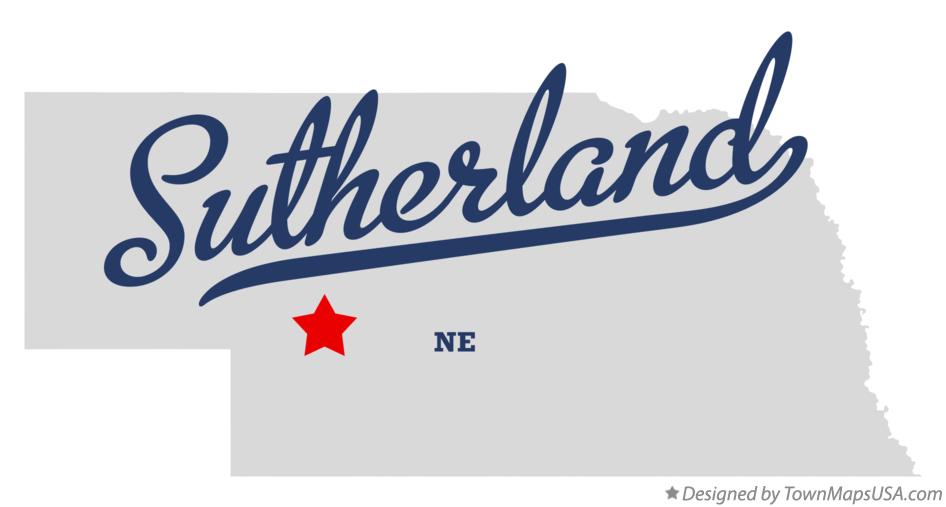Map of Sutherland Nebraska NE