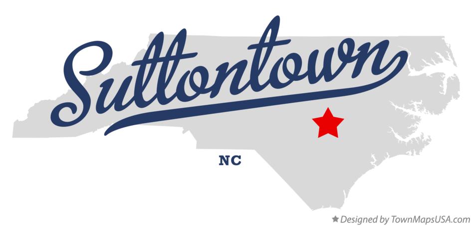 Map of Suttontown North Carolina NC