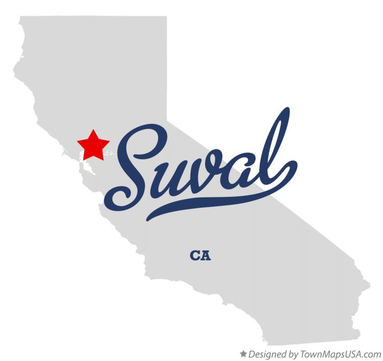 Map of Suval California CA