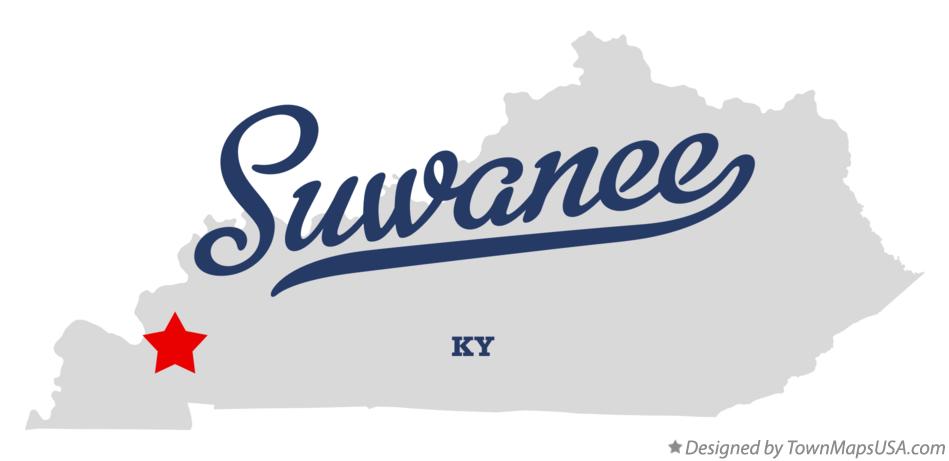 Map of Suwanee Kentucky KY