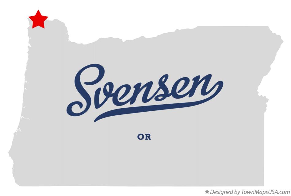 Map of Svensen Oregon OR