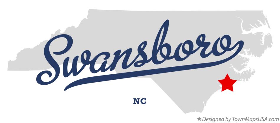 Map of Swansboro North Carolina NC