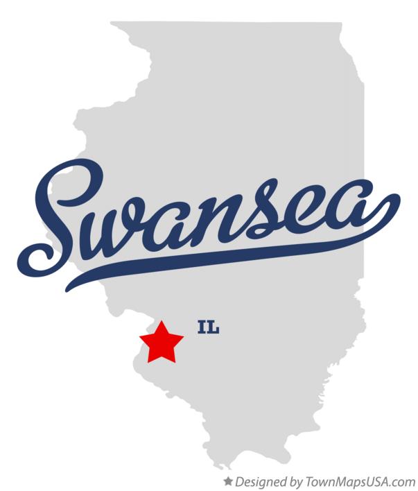 Map of Swansea Illinois IL