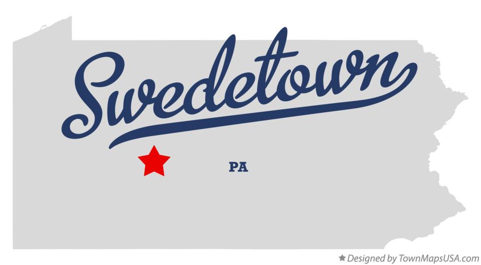 Map of Swedetown Pennsylvania PA