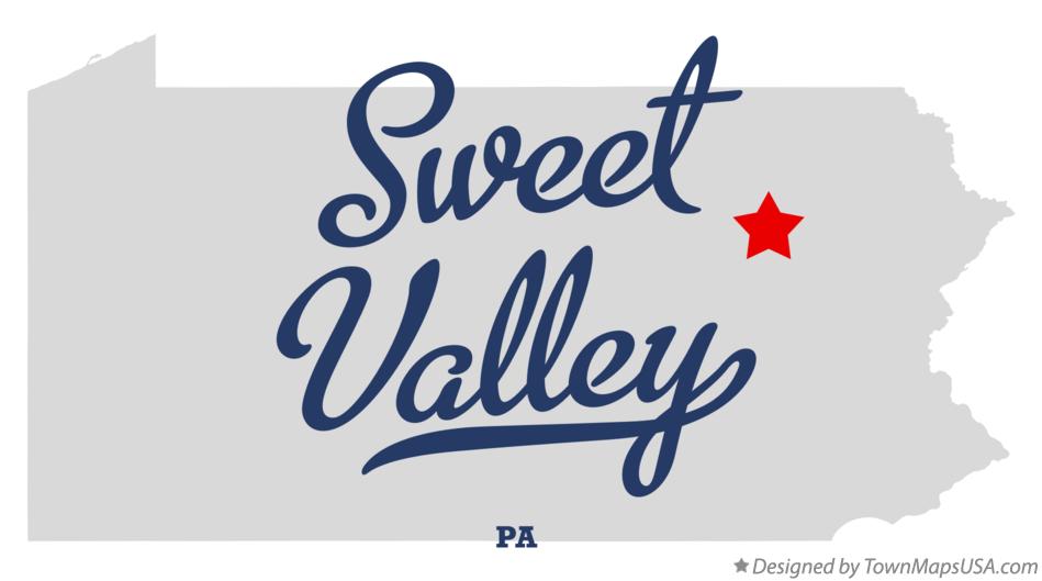 Map of Sweet Valley Pennsylvania PA