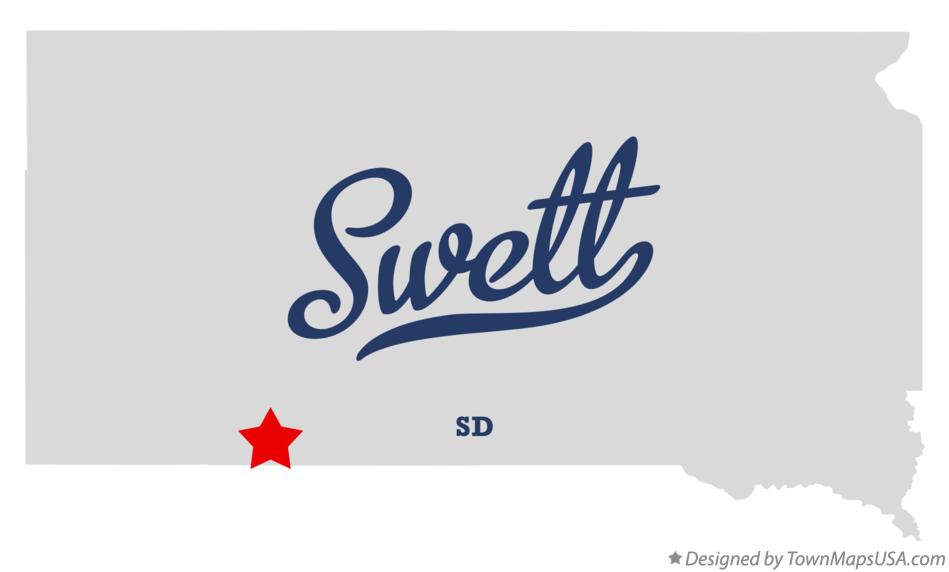 Map of Swett South Dakota SD