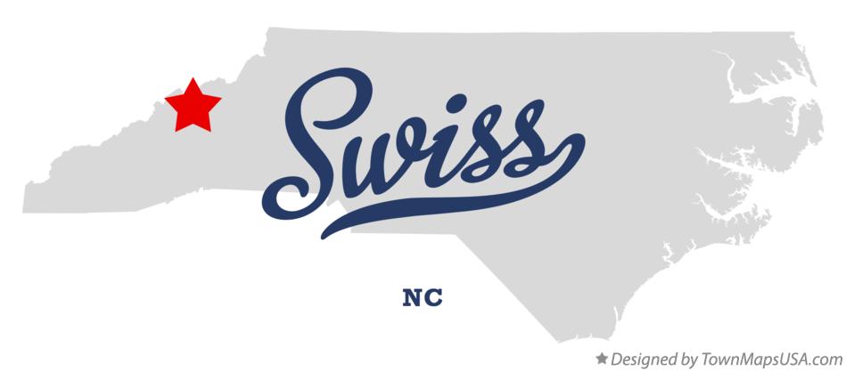 Map of Swiss North Carolina NC