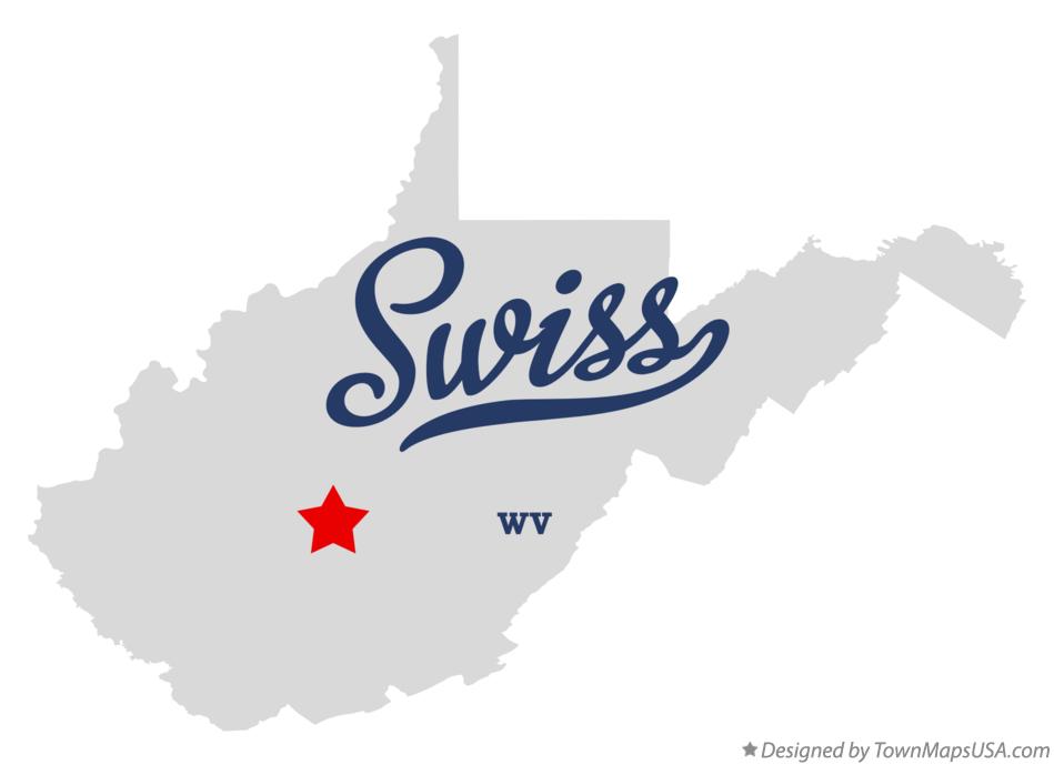 Map of Swiss West Virginia WV