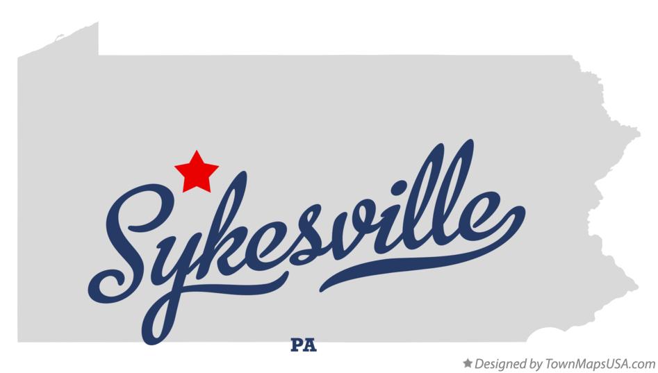 Map of Sykesville Pennsylvania PA