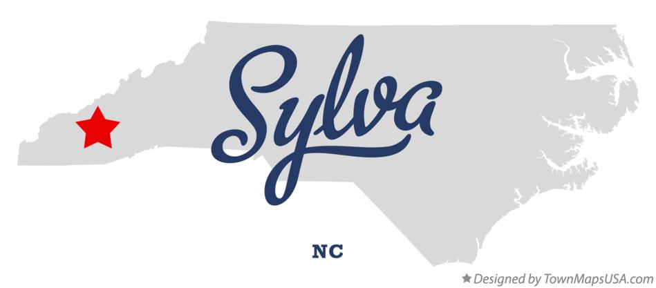 Map of Sylva North Carolina NC