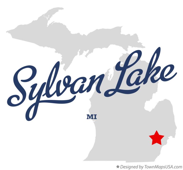 Map of Sylvan Lake Michigan MI