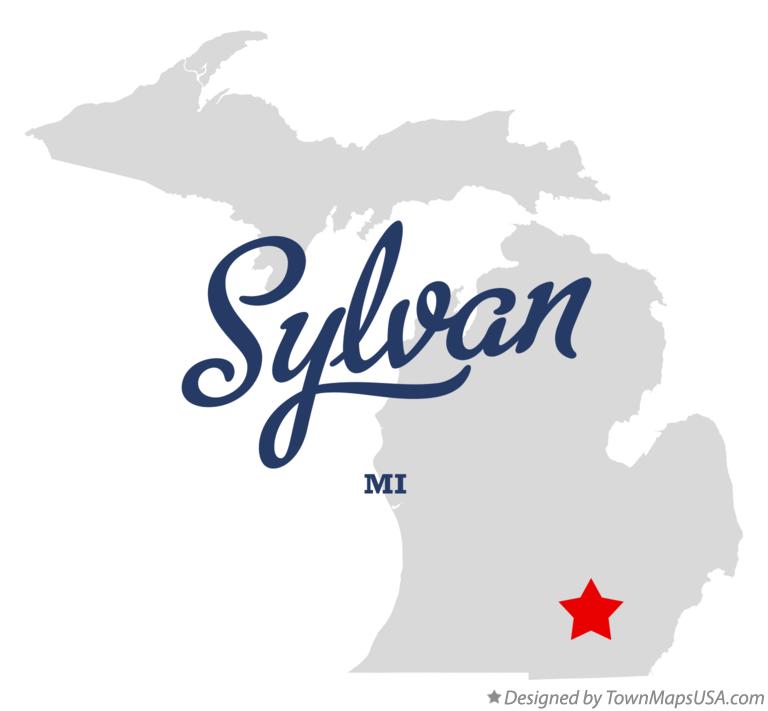 Map of Sylvan Michigan MI
