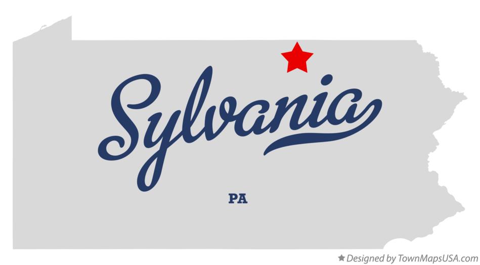 Map of Sylvania Pennsylvania PA