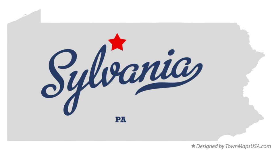 Map of Sylvania Pennsylvania PA