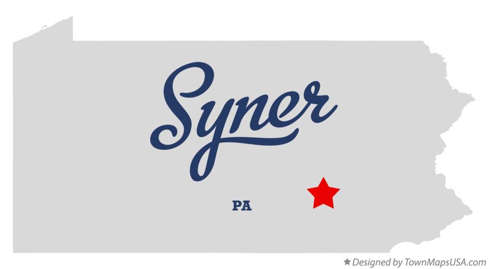 Map of Syner Pennsylvania PA