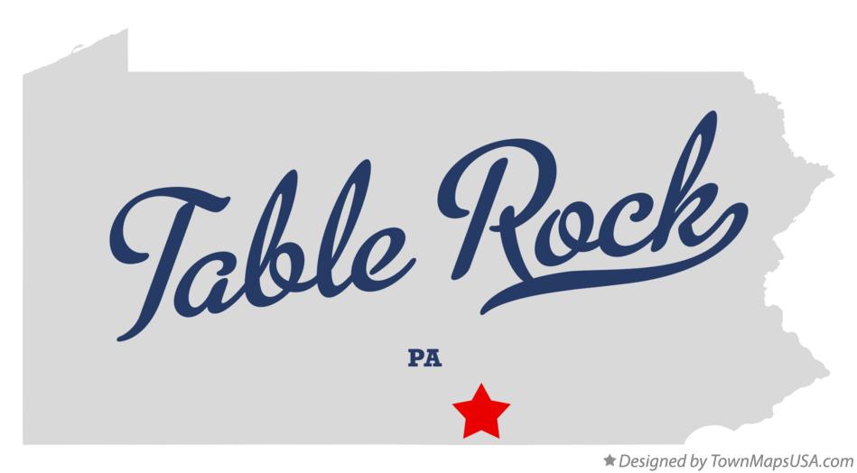Map of Table Rock Pennsylvania PA