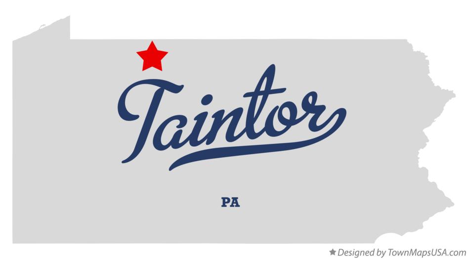 Map of Taintor Pennsylvania PA