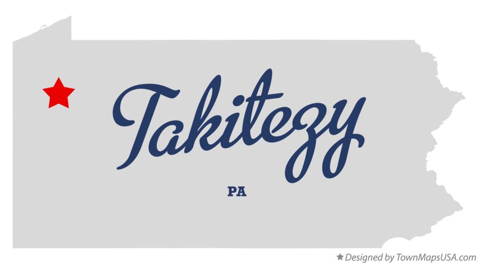 Map of Takitezy Pennsylvania PA