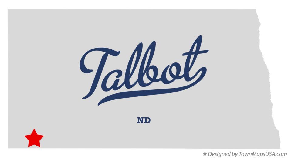 Map of Talbot North Dakota ND