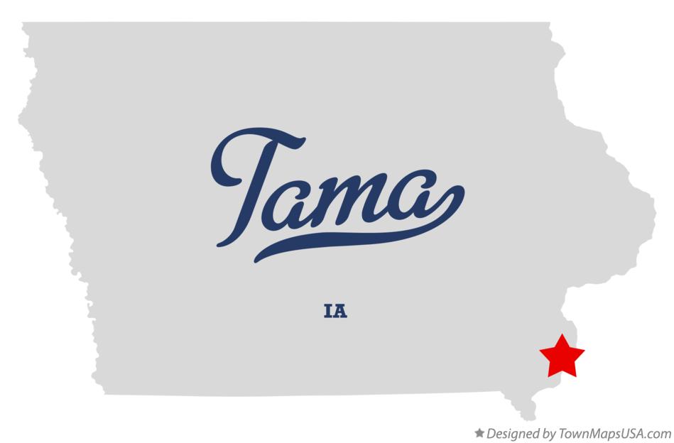 Map of Tama Iowa IA