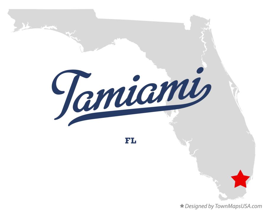 Map of Tamiami Florida FL