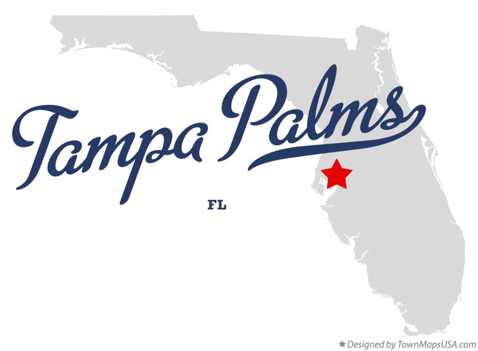 Map of Tampa Palms Florida FL