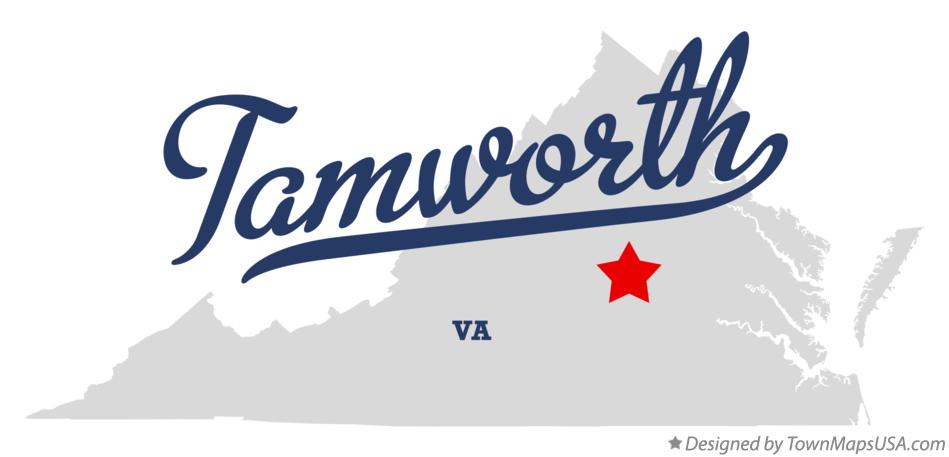 Map of Tamworth Virginia VA