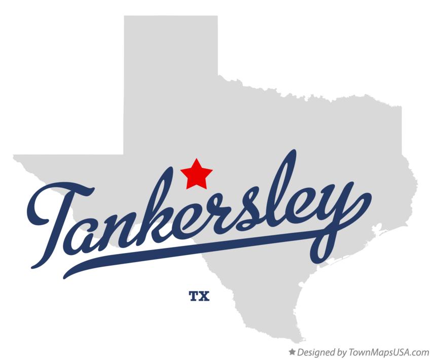 Map of Tankersley Texas TX