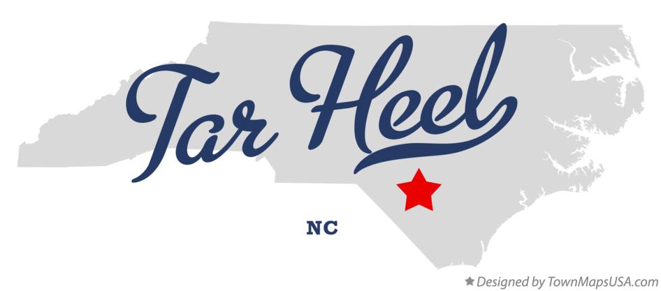 Map of Tar Heel North Carolina NC