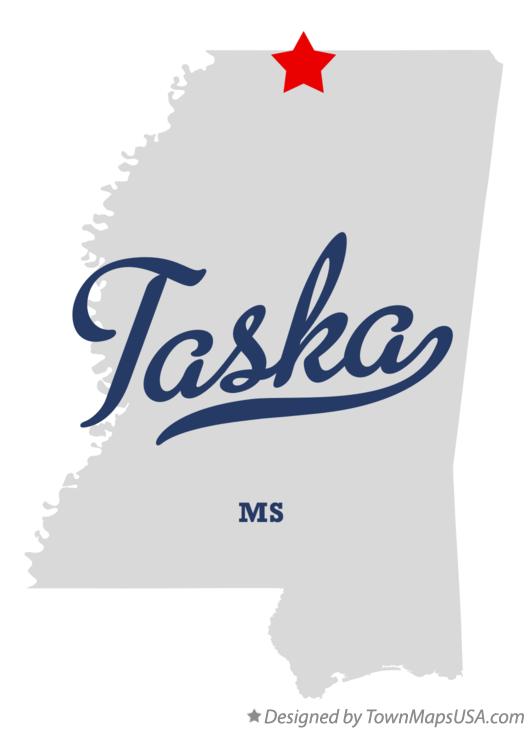 Map of Taska Mississippi MS