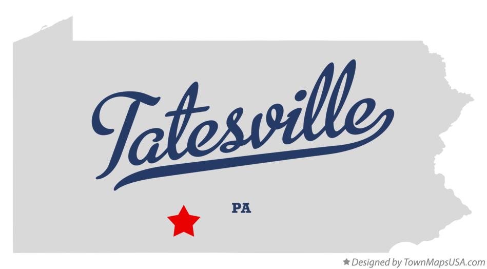 Map of Tatesville Pennsylvania PA
