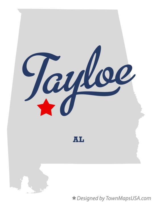 Map of Tayloe Alabama AL