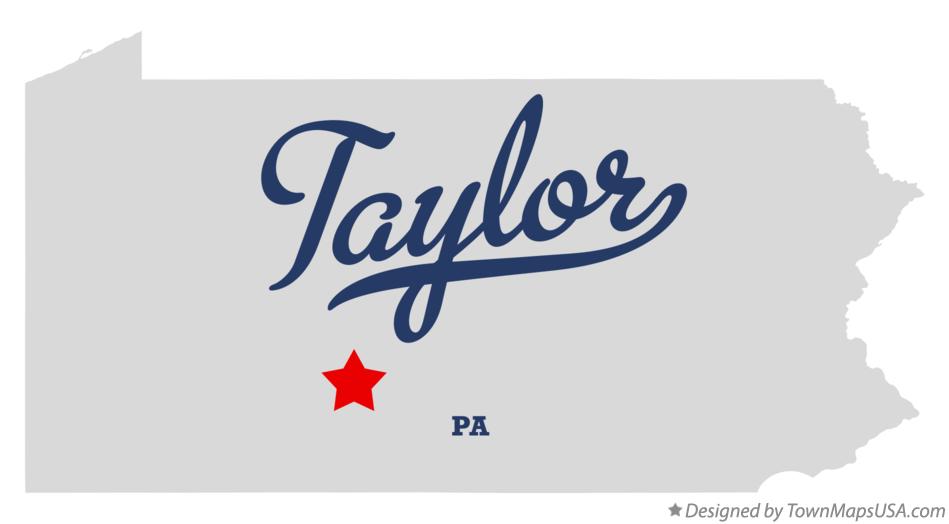 Map of Taylor Pennsylvania PA