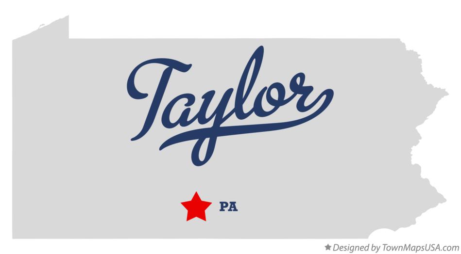 Map of Taylor Pennsylvania PA