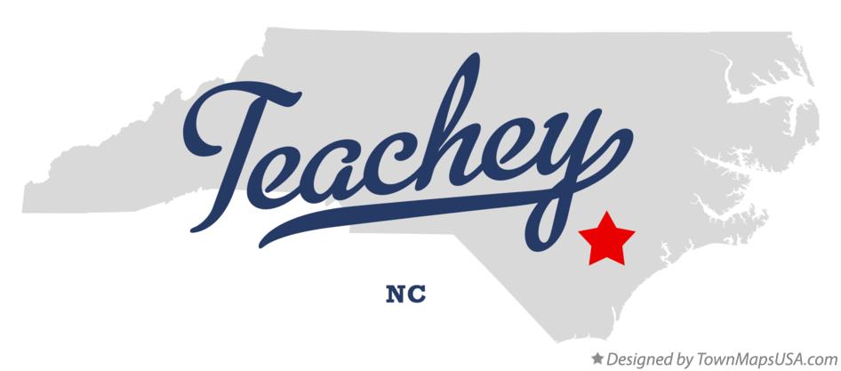 Map of Teachey North Carolina NC