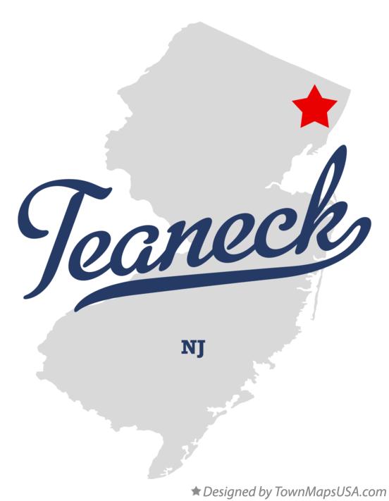 Map of Teaneck New Jersey NJ