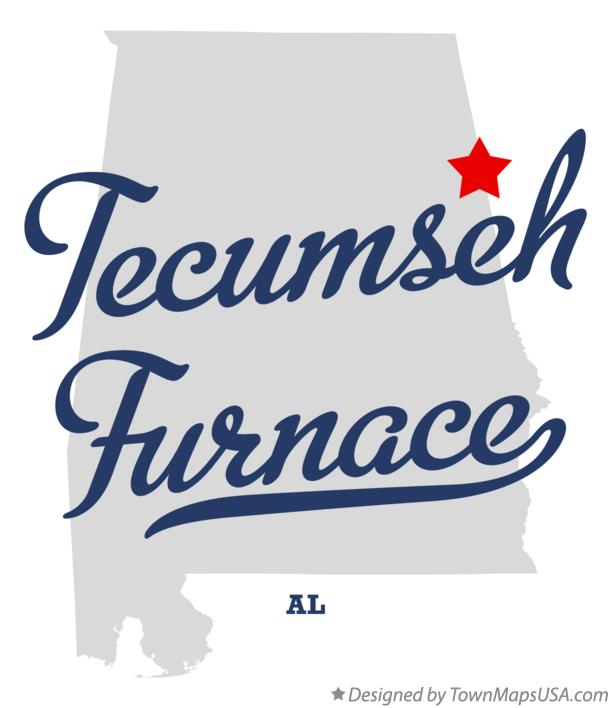 Map of Tecumseh Furnace Alabama AL