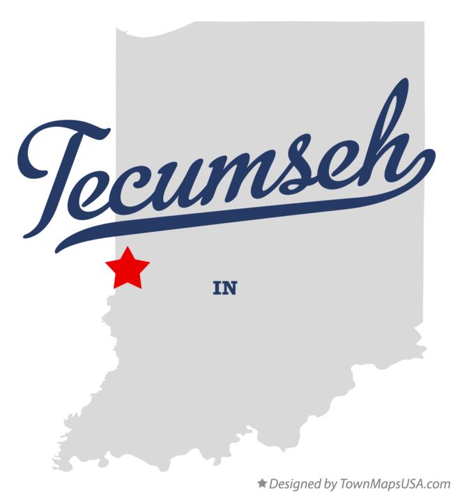 Map of Tecumseh Indiana IN