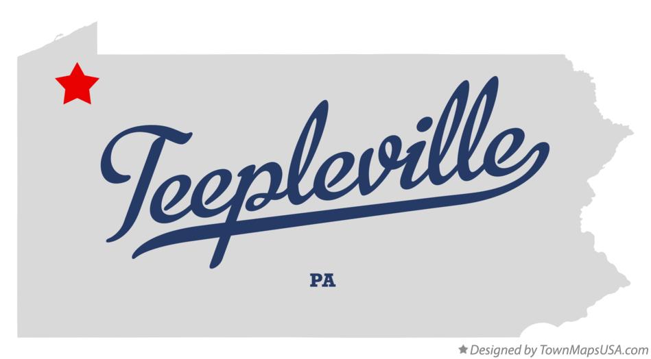 Map of Teepleville Pennsylvania PA