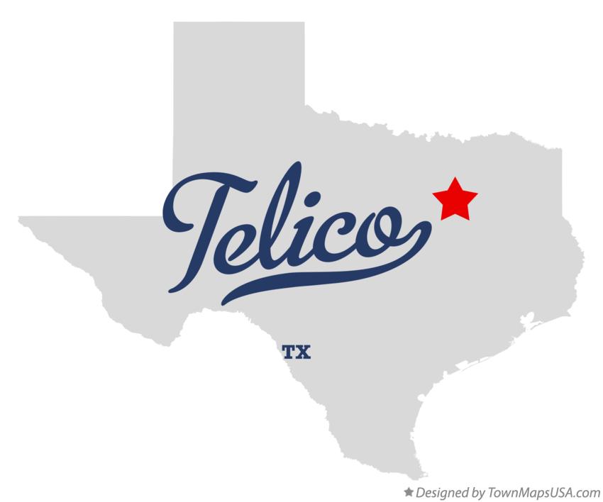 Map of Telico Texas TX