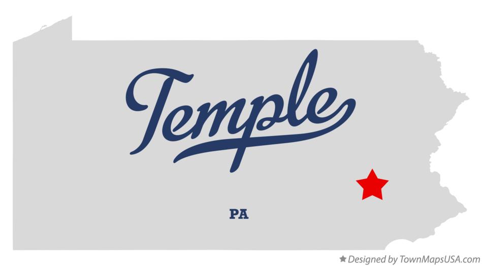 Map of Temple Pennsylvania PA