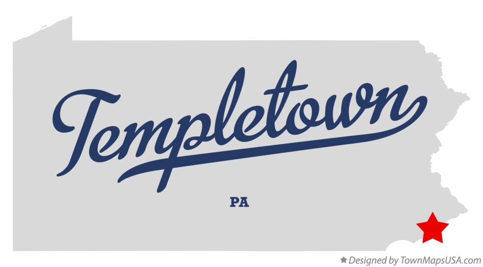 Map of Templetown Pennsylvania PA