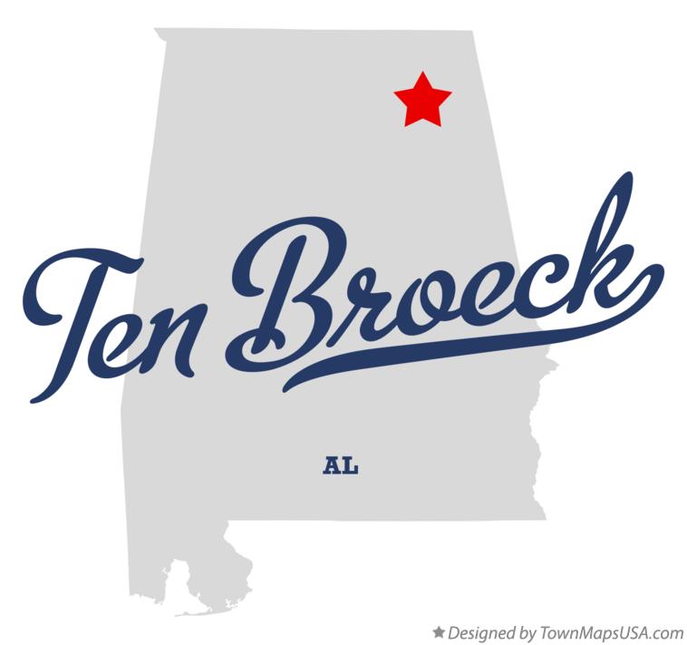 Map of Ten Broeck Alabama AL